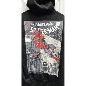 Marvel Love Spiderman Comic Back Print Long Sleeve Hoodie Men's Sz L NWT